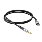 CABLE AUX 3.5 GRIS CON NEGRO 1METRO HOCO